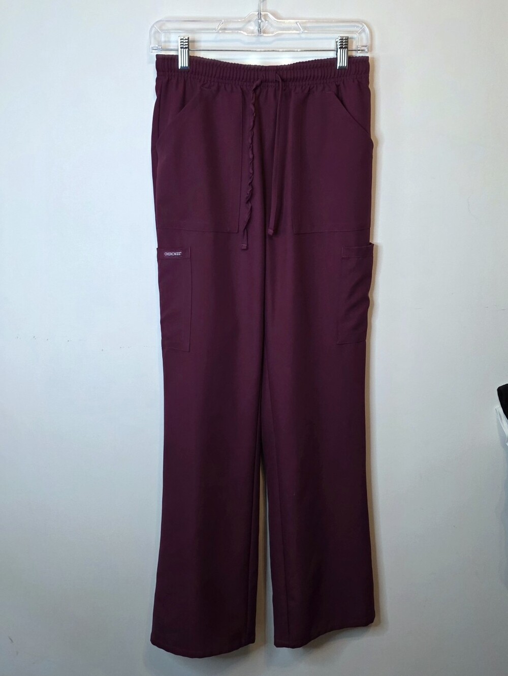 Cherokee Workwear Originals Ultra Cargo Scrub Pants Wine Burgundy CK272A Size XS